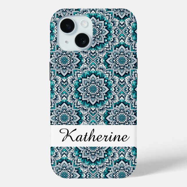 Muster für aquamarine Mandalas Case-Mate iPhone Hülle (Rückseite)