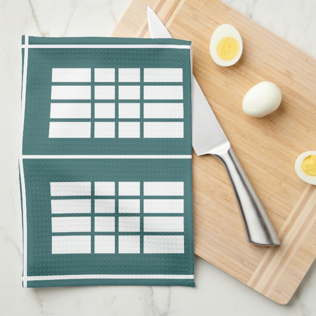 Muster für aquamarine Streifen Geschirrtuch (Viertel Falte)