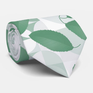 Muster für Aquamarine und weiße tropische Blätter Krawatte