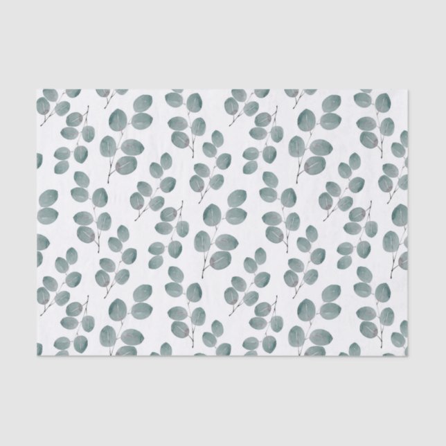 Muster für Aquarellfarben-Silver-Dollar-Eukalyptus Seidenpapier (Vorderseite)