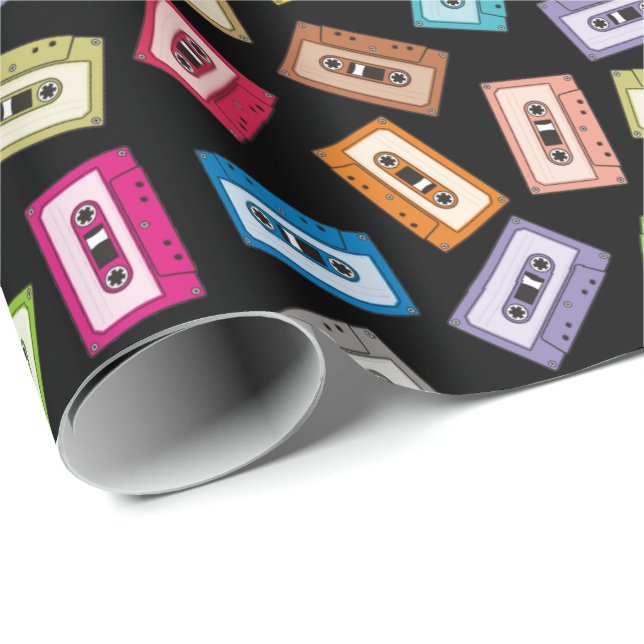 Muster für Audiokassetten Geschenkpapier (Rolleneckpunkt)