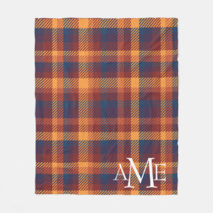 Muster für Autumnal Fall Earth Tones Plaid Fleecedecke
