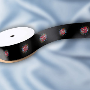 Muster für benutzerdefinierte Logos Schwarze Werbu Satinband