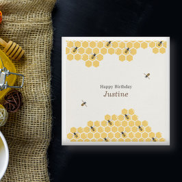 Muster für Bienen und Honeycomb Serviette