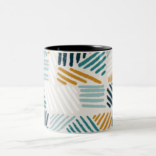 Muster für Bio Abstrakte Elemente Zweifarbige Tasse (Mittel)