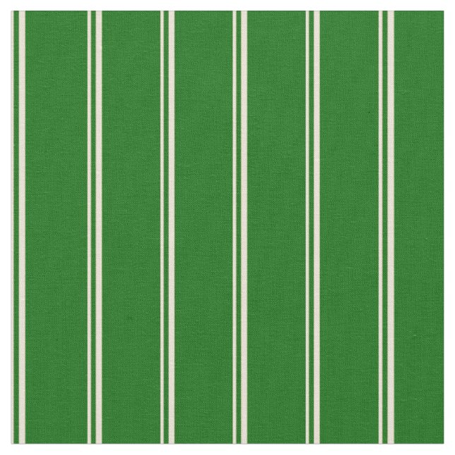 Muster für Bisque & Dark Green Stripes Stoff (Nahaufnahme)