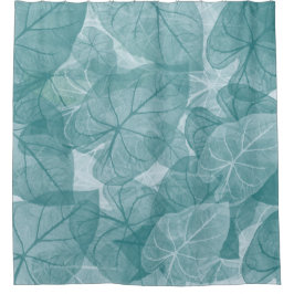 Muster für Blätter im grünen Hintergrund Duschvorhang