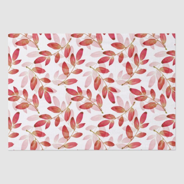 Muster für Blätter in Rotbauchfarben Seidenpapier (Vorderseite)