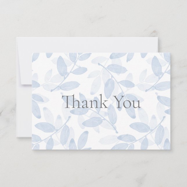 Muster für Blätter mit blauem Lagen Dankeskarte (Vorderseite)