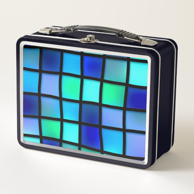 Muster für blaue Box Metall Brotdose (Vorderseite)