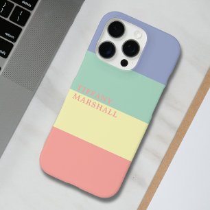 Muster für blaue, grüne Gelbe und korallenrosa Str iPhone 16 Pro Hülle