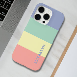 Muster für blaue, grüne Gelbe und korallenrosa Str iPhone 16 Pro Hülle