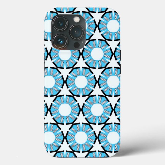 Muster für blaue Kreise und Sterne Case-Mate iPhone Hülle (Rückseite)