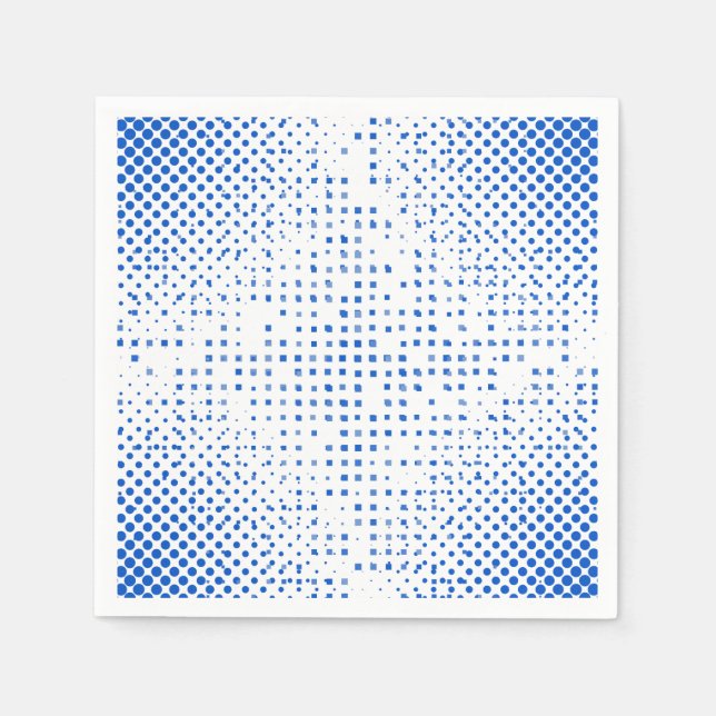 Muster für blaue Pixel Serviette (Vorderseite)