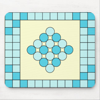 Muster für blaue Quadrate und Kreise Mousepad
