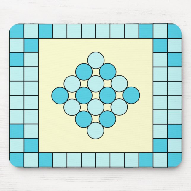 Muster für blaue Quadrate und Kreise Mousepad (Vorne)