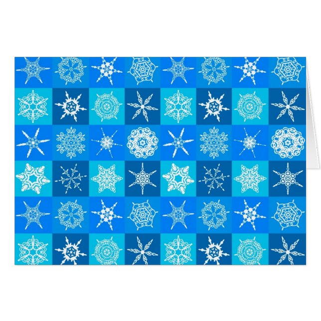 Muster für blaue Schneeflocken (Vorderseite (Horizontal))