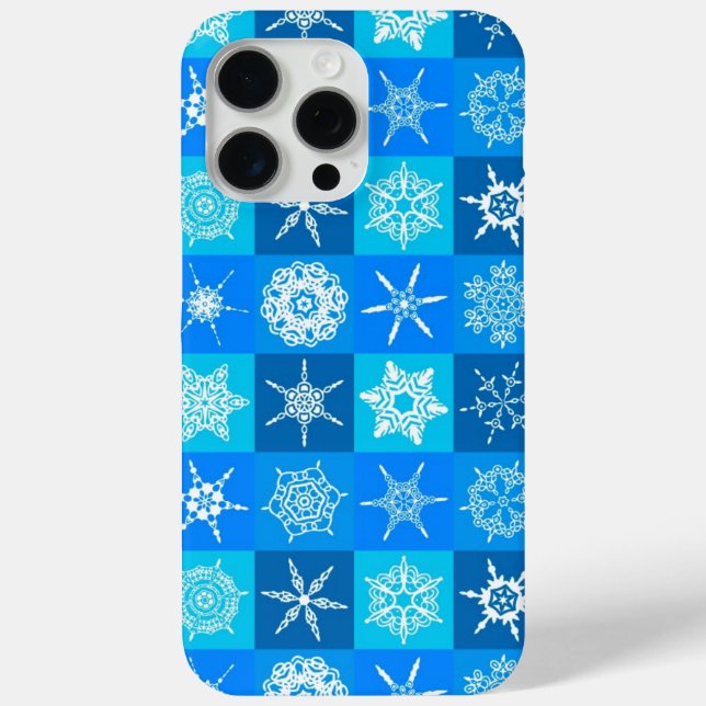 Muster für blaue Schneeflocken Case-Mate iPhone Hülle (Rückseite)