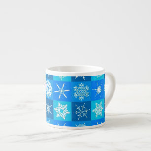 Muster für blaue Schneeflocken Espressotasse