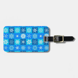 Muster für blaue Schneeflocken Gepäckanhänger