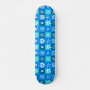 Muster für blaue Schneeflocken Skateboard