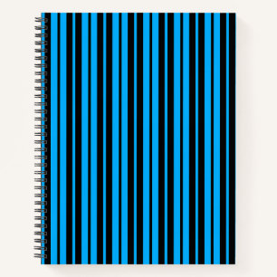 Muster für blaue schwarze vertikale Streifen Notizbuch