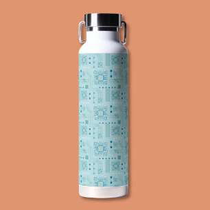Muster für blaue und Aquamarine Schaltkreise Trinkflasche