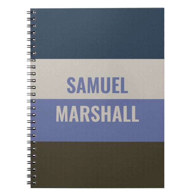 Muster für blaue und braune Streifen Notizblock (Vorderseite)