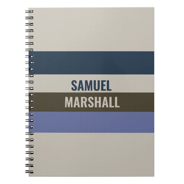 Muster für blaue und braune Streifen Notizblock (Vorderseite)