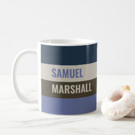 Muster für blaue und braune Streifen Personalisier Kaffeetasse