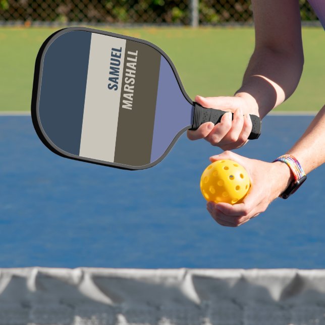 Muster für blaue und braune Streifen Pickleball Schläger (InSitu)