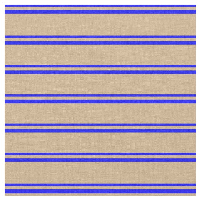 Muster für blaue und farbige Linien mit Tan Stoff (Nahaufnahme)