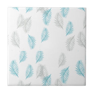 Muster für blaue und graue Blätter Fliese