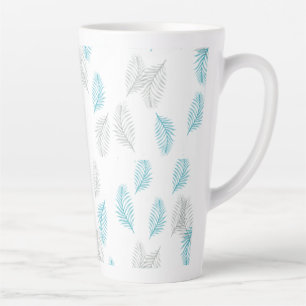 Muster für blaue und graue Blätter Milchtasse