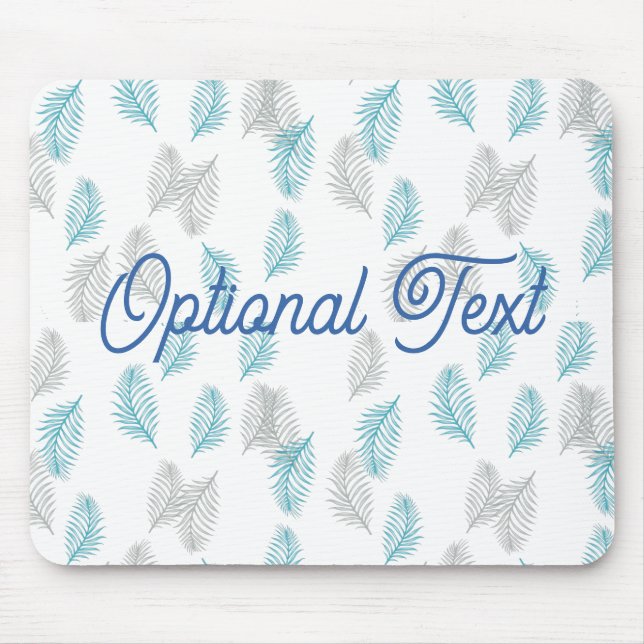 Muster für blaue und graue Blätter Mousepad (Vorne)