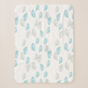 Muster für blaue und graue Blätter Sherpadecke