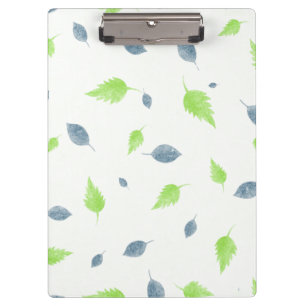Muster für blaue und grüne Blätter Klemmbrett