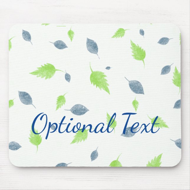 Muster für blaue und grüne Blätter Mousepad (Vorne)