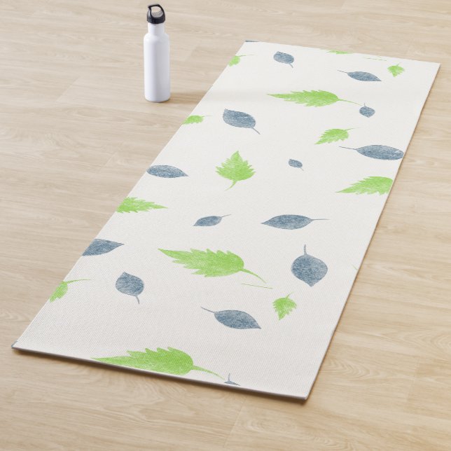 Muster für blaue und grüne Blätter Yogamatte (Beispiel)