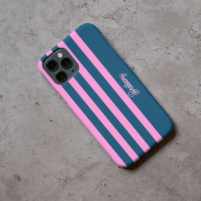Muster für blaue und rosa Streifen Personalisiert Case-Mate iPhone Hülle (Von Creator hochgeladen)