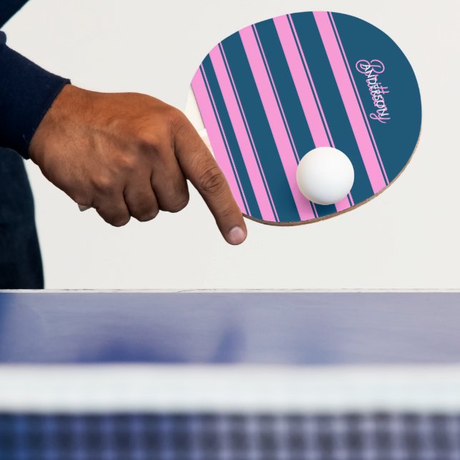 Muster für blaue und rosa Streifen Personalisiert Tischtennis Schläger (InSitu)