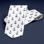 Muster für blaue und weiße Anker Krawatte<br><div class="desc">Stilvolles nautisches Design für lässige Tage im Büro oder ein Wochenende am Strand.</div>
