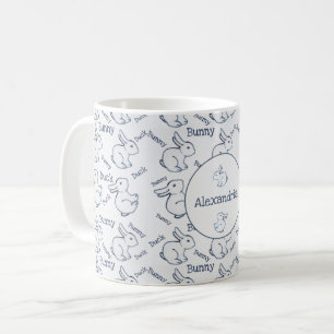 Muster für blaue und weiße Kaninchen - Illusion Kaffeetasse