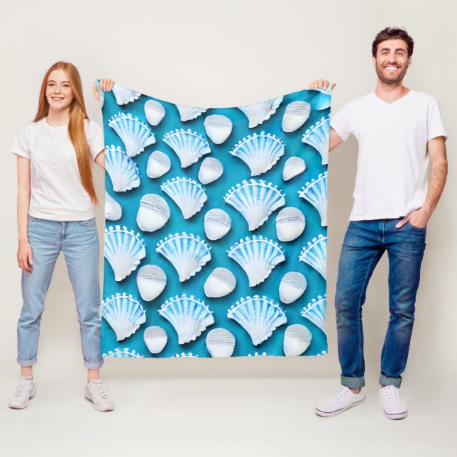 Muster für blaue und weiße Ozeane Fleecedecke (Beispiel)