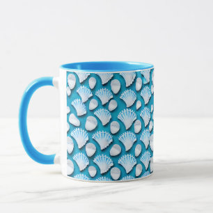 Muster für blaue und weiße Ozeane Tasse