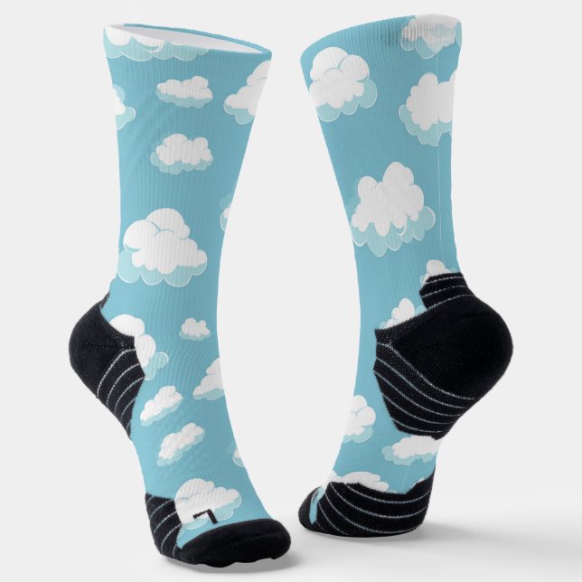 Muster für blauen Himmel und Wolken Socken (Gewinkelt)