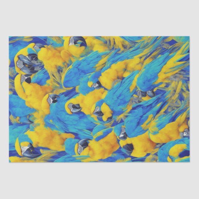 Muster für Blue & Gold Macaws Seidenpapier (Vorderseite)
