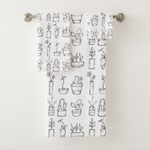 Muster für Blume und Pflanze Badhandtuch Set