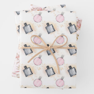 Muster für Blumenparfüms Geschenkpapier Set