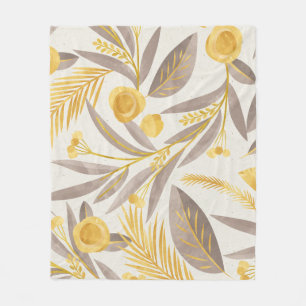 Muster für botanisches Blumenpapier Fleecedecke